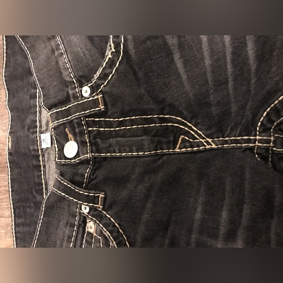True religion jeans size 30 black with white stitching - Picture 8 of 10